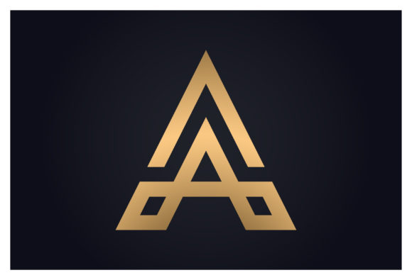 Golden Initial Typography a Logo Icon