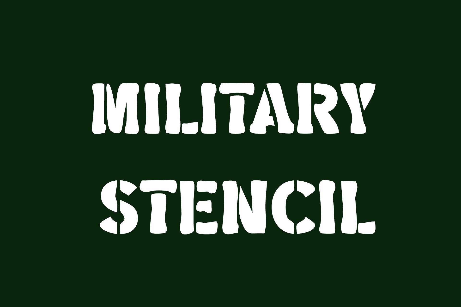 Military Stencil preview: stencil military poster typeface