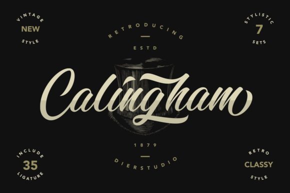 Calingham Fuentes Caligráficas Fuente Por Dierstudio