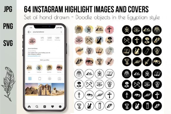 Hand Drawn Instagram Highlight Icons - Digital