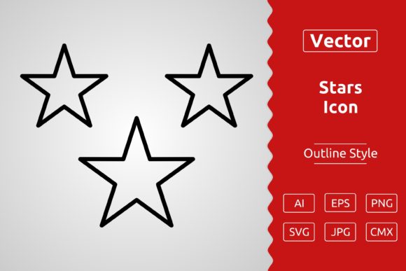 Vector Stars Outline Icon Design