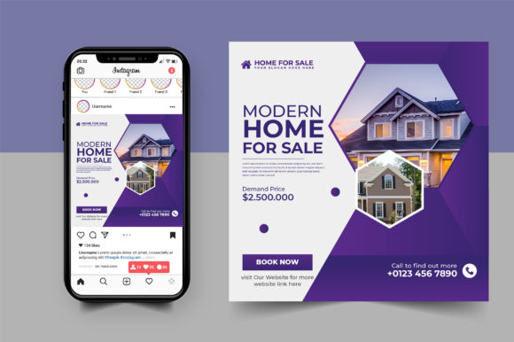 Preview of Real Estate Social Media Banner Template real estate social media template