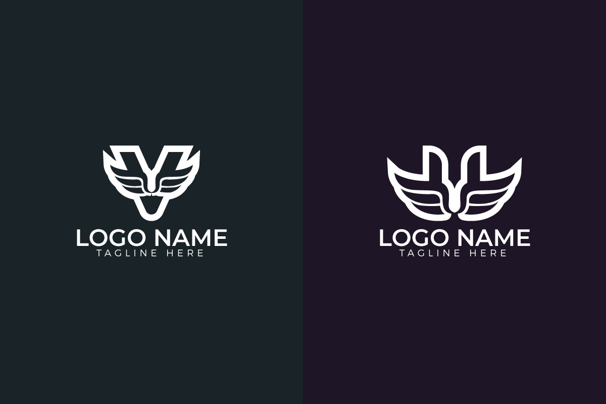 Wings with Letter U and V Logo Template Graphic by nicer_mind ...