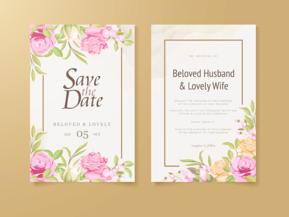 Wedding Invitation Template Floral Card
