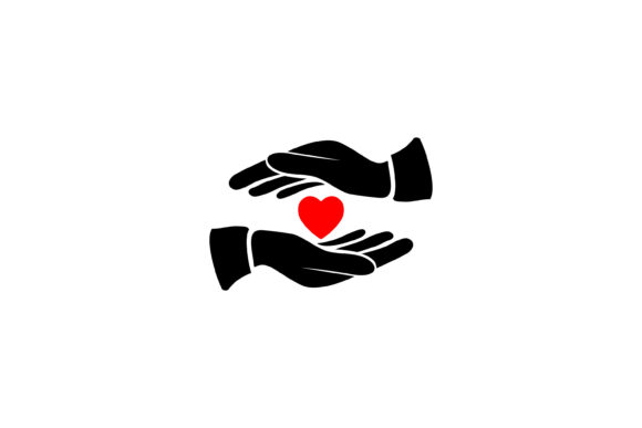 Hands with Heart Logo, Love, Care Symbol