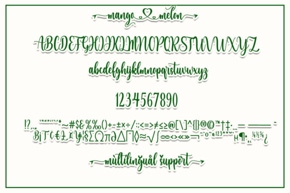 Plant Mangomelon Font PNG with transparent background - Preview 2