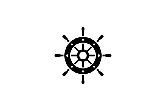 Ship Steering Wheel Vector Logo Design