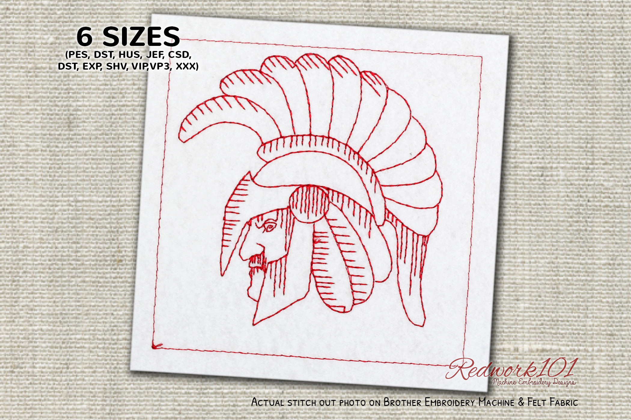 Spartan Warrior Head Redwork