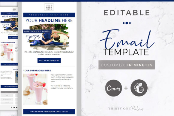 Canva Mailchimp Template Blue Graphics