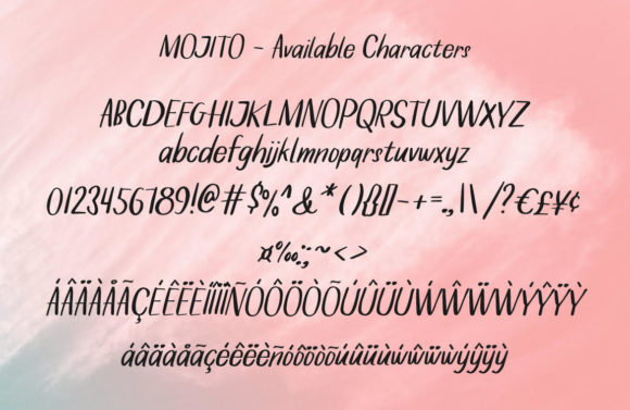 Mojito Font PNG with transparent background - Preview 1