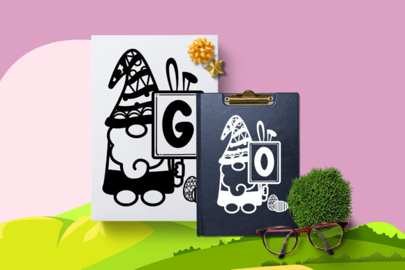 Monogram Bunny Gnome Font PNG with transparent background - Preview 2