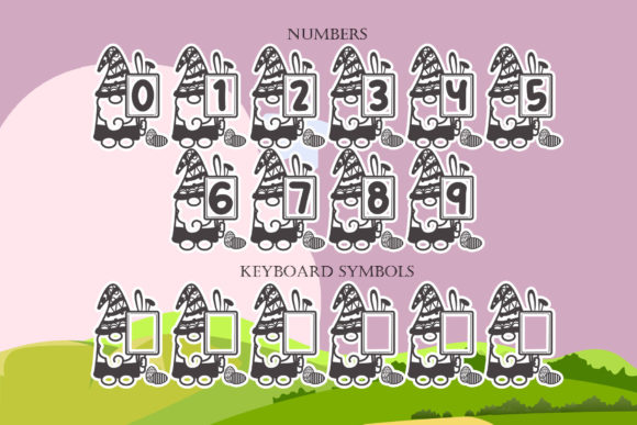 Monogram Bunny Gnome Font PNG with transparent background - Preview 4