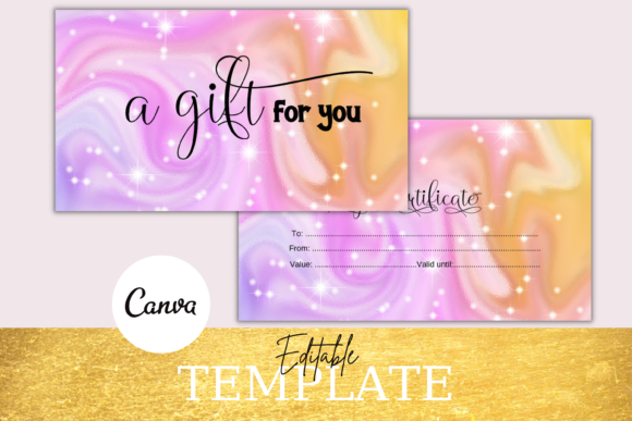 Holographic Editable Gift Certificate Graphics