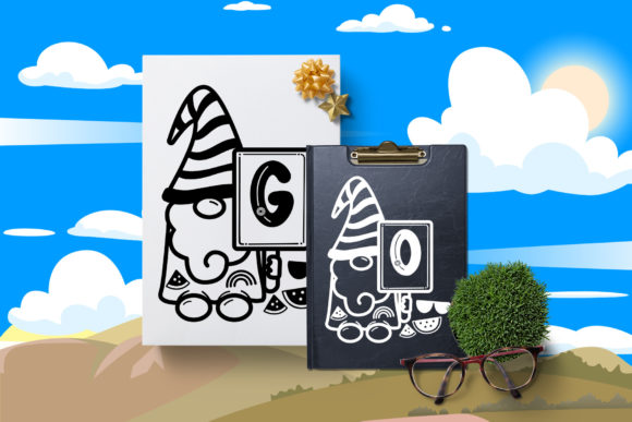 Monogram Summer Gnome Font PNG with transparent background - Preview 2