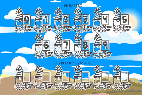 Monogram Summer Gnome Font PNG with transparent background - Preview 5