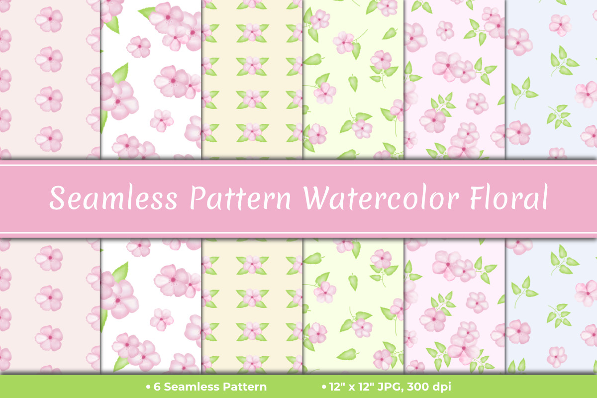 Seamless Pattern Watercolor Floral Graphic by semu creative · Creative ...