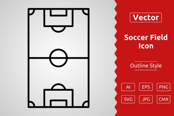 Vector Soccer Field Outline Icon Design
