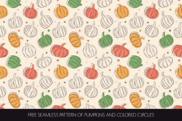 Free Seamless Pattern of Pumpkins