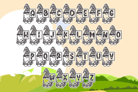 Monogram Ethnic Gnome Font PNG with transparent background - Preview 4