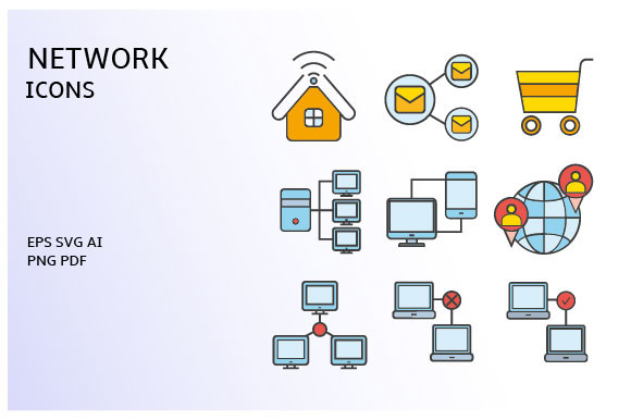 Network and Communication Icons Vector