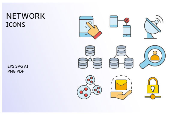 Network and Communication Icons Vector