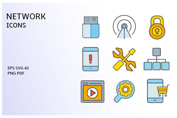 Network and Communication Icons Vector