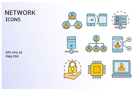 Network and Communication Icons Vector