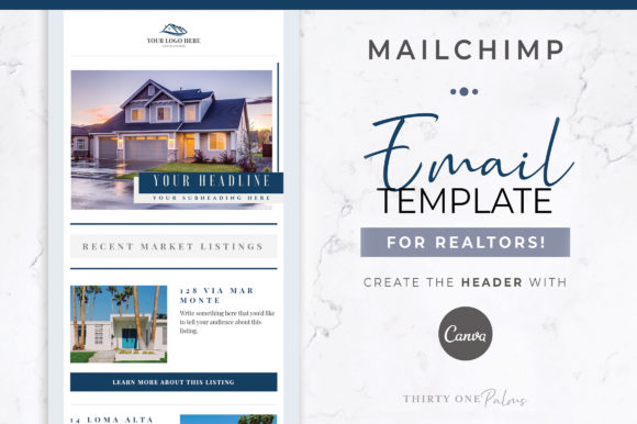 Preview of Real Estate Mailchimp/Canva Template real estate social media template
