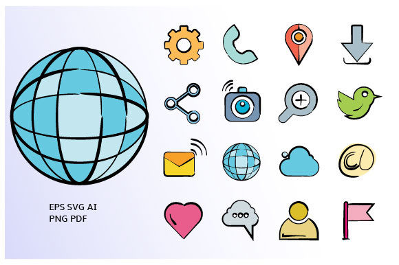 Social Media and Network Icons Set