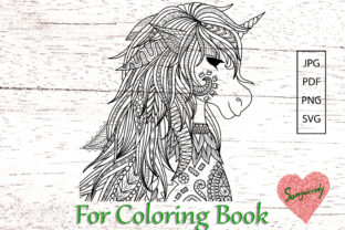 Unicorn for Adult Coloring Book. Graphic by somjaicindy · Creative Fabrica