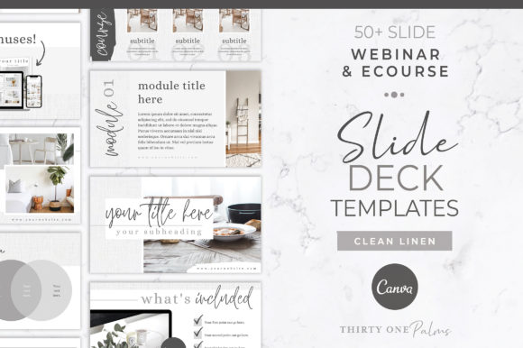 Light linen Webinar and Course Slide Deck Template for Canva