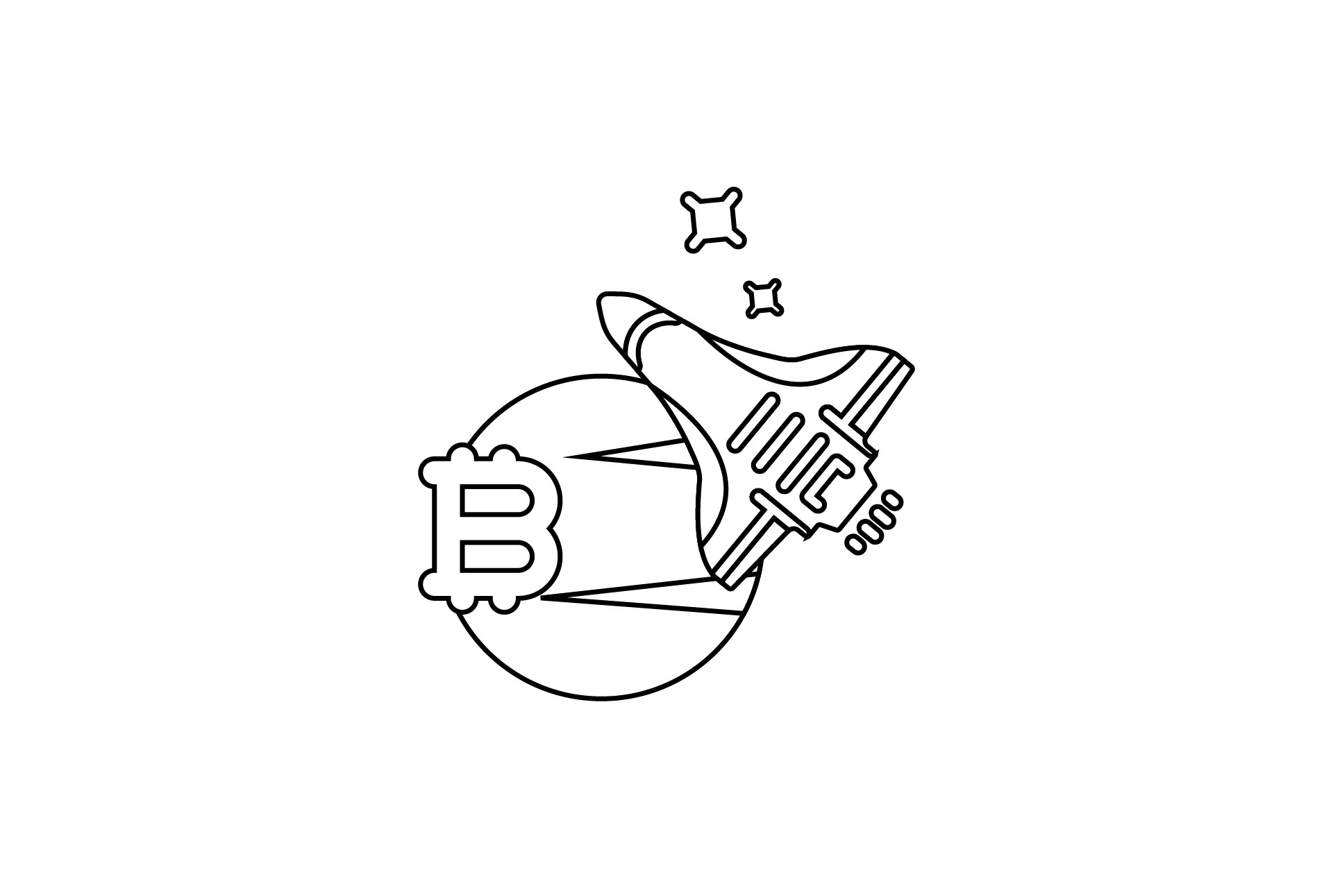 Icon Bitcoin Space Plane Coloring Page Graphic by povridestudio ...
