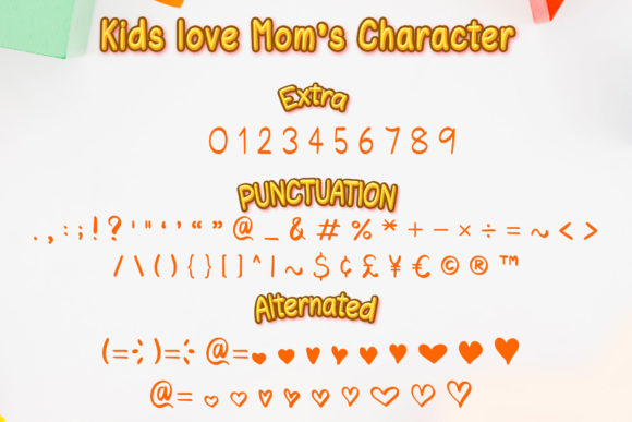 Kids Love Mom Font PNG with transparent background - Preview 2