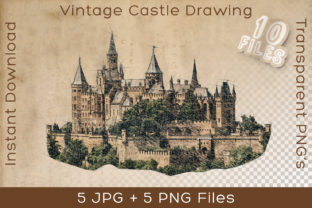 Medieval Castle Vintage Art Drawing Graphic by Stian Iversen · Creative ...