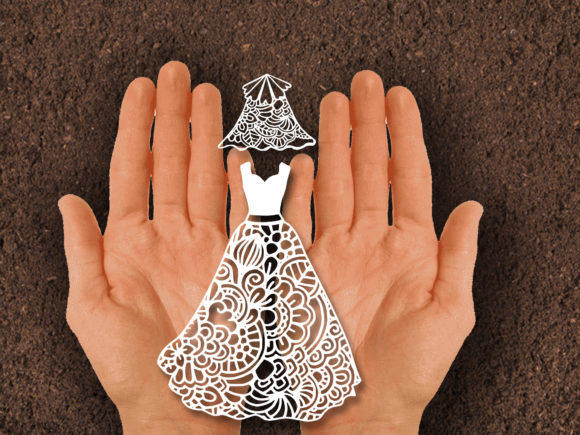 Papercut Wedding Dress Graphic by johanruartist · Creative Fabrica