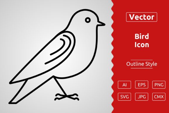 Vector Bird Outline Icon Design