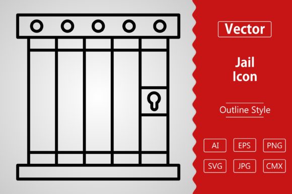 Vector Jail Outline Icon Design