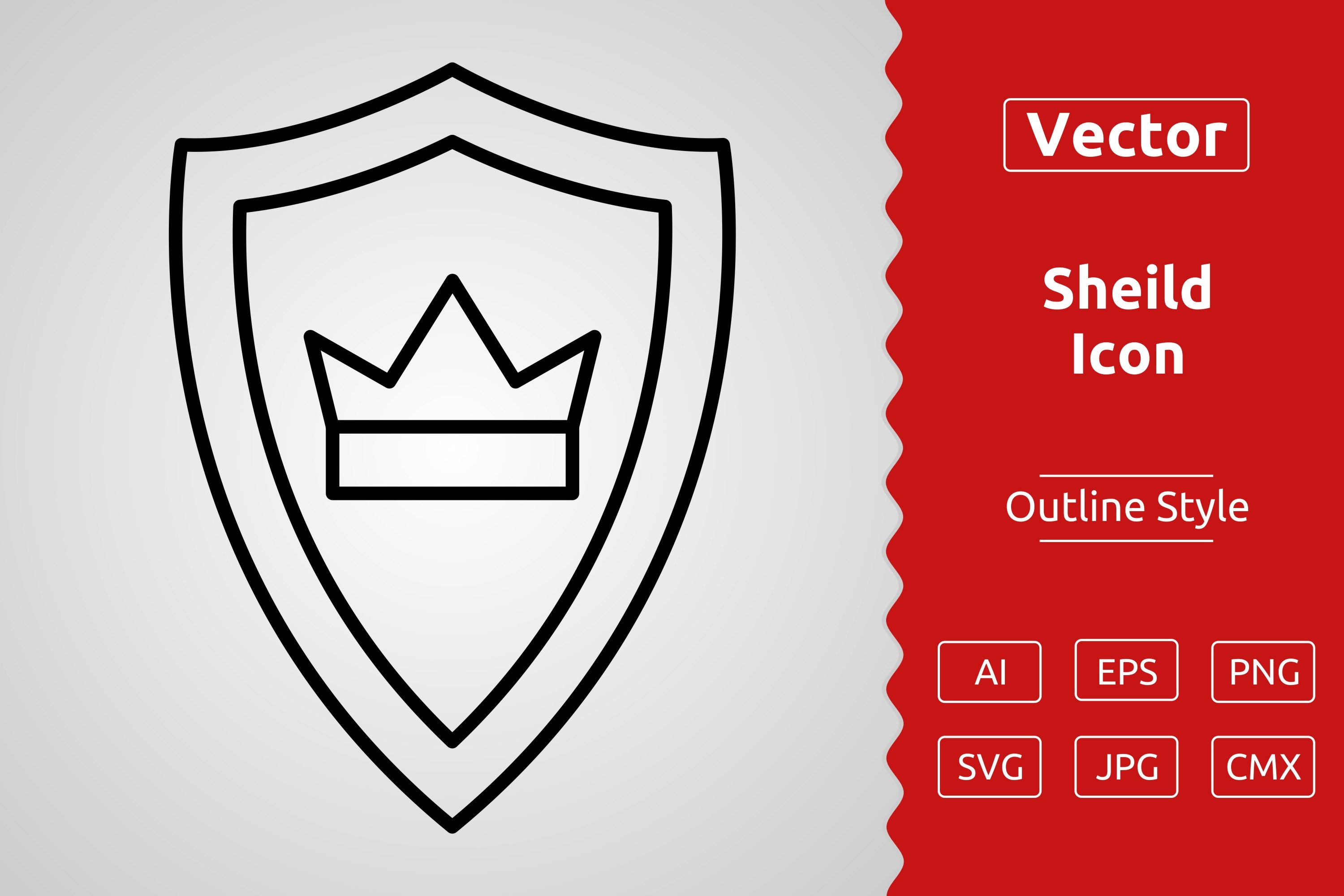 Vector Sheild Outline Icon Design Graphic by Muhammad Atiq · Creative ...