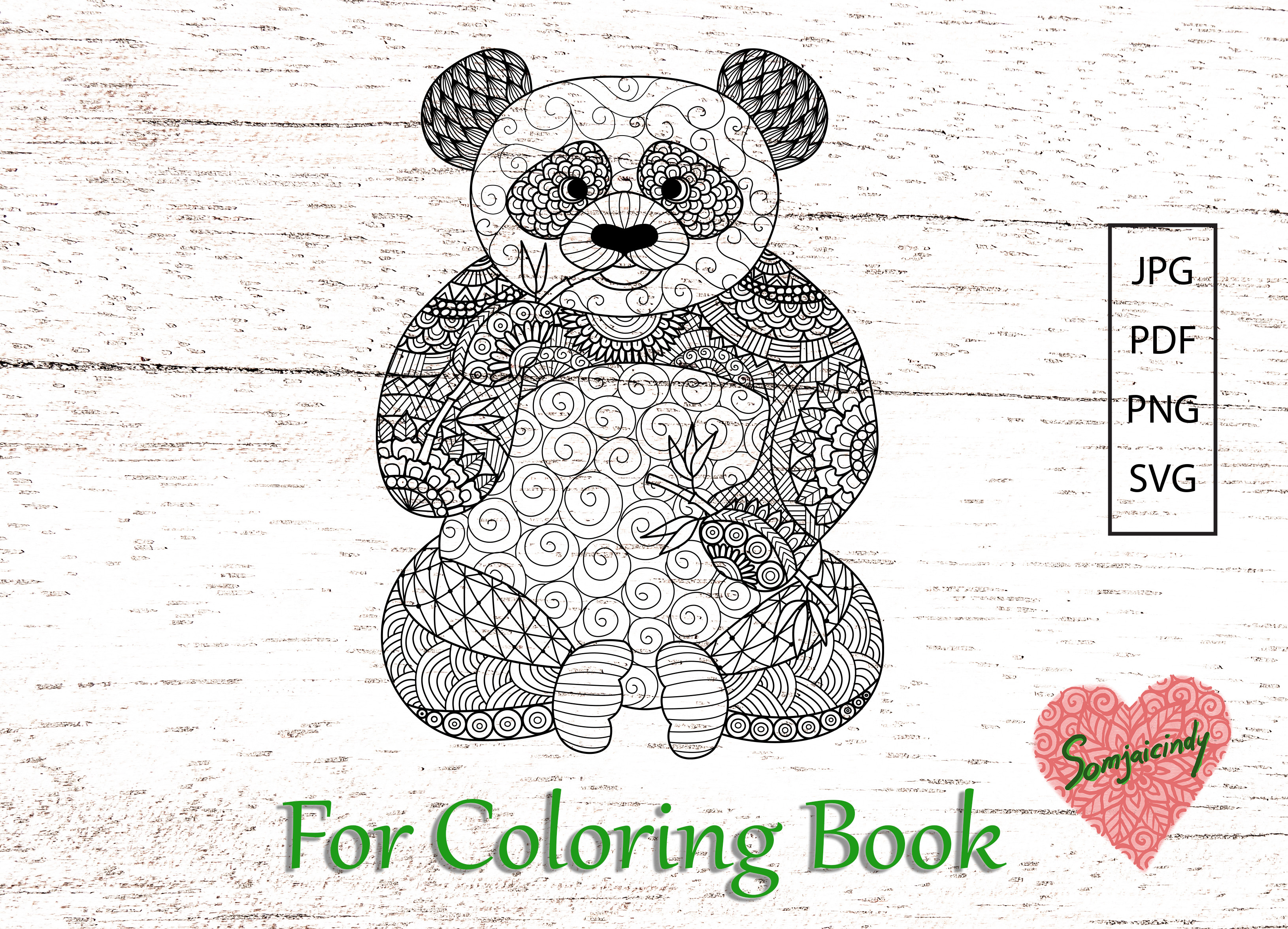 Panda for Coloring Book Graphic by somjaicindy · Creative Fabrica