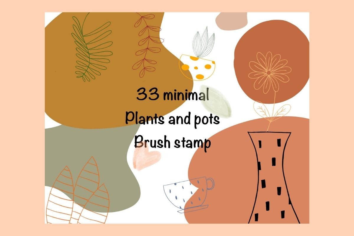 Tree Flower Pot Procreate Brush Stamp Graphic by Shining Little Mama ...