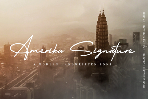 Amerika Signature Font - Preview 4