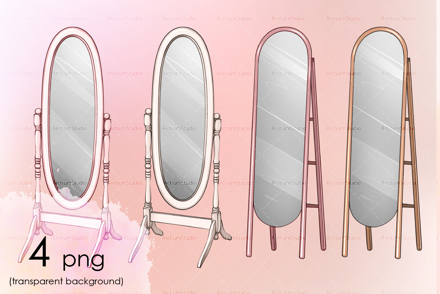 Old Style Floor Mirrors for Atelier Art
