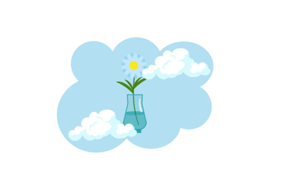 Spring Blue Flowers in Vase Could Vector