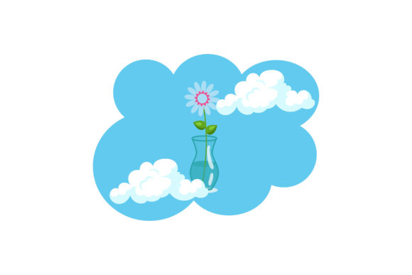Spring Blue Flowers in Vase Could Vector