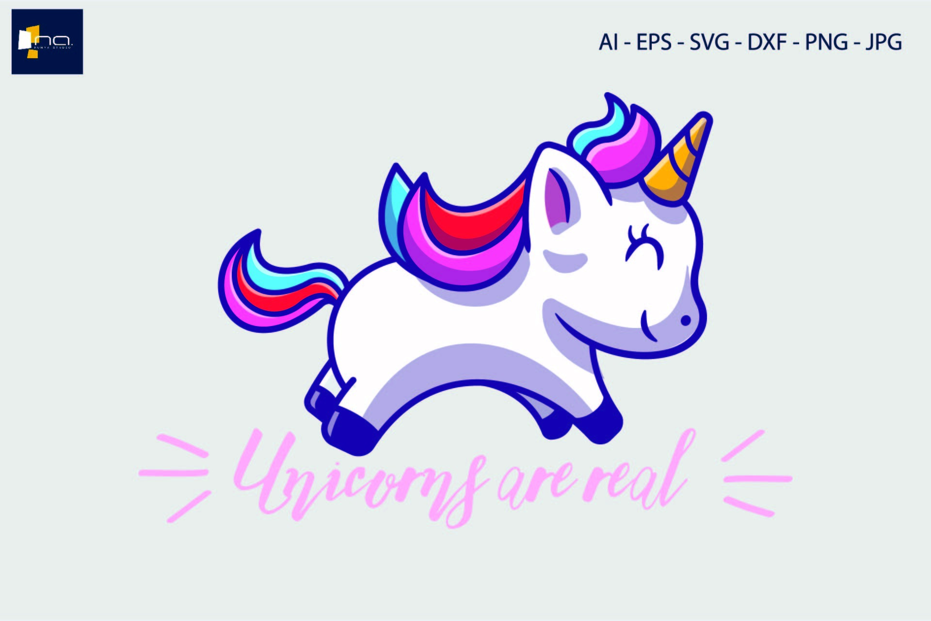 Unicorn Rainbow SVG 17 Graphic by Na Punya Studio · Creative Fabrica