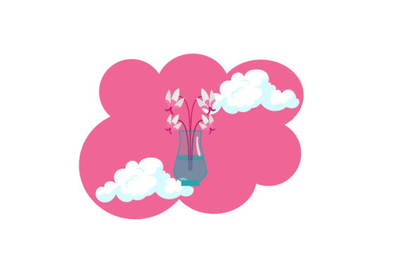 Spring Pink Flowers in Vase Could Vector