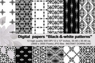 Black and White Digital Scrapbook Paper Graphic by floraaplus ...