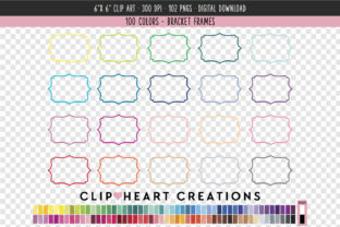 Framed Bracket Clip Art - 100 Colors Graphic by clipheartcreations ...