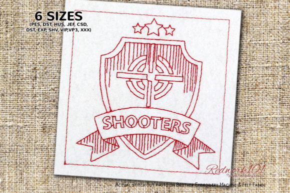 Shooters Redwork Design