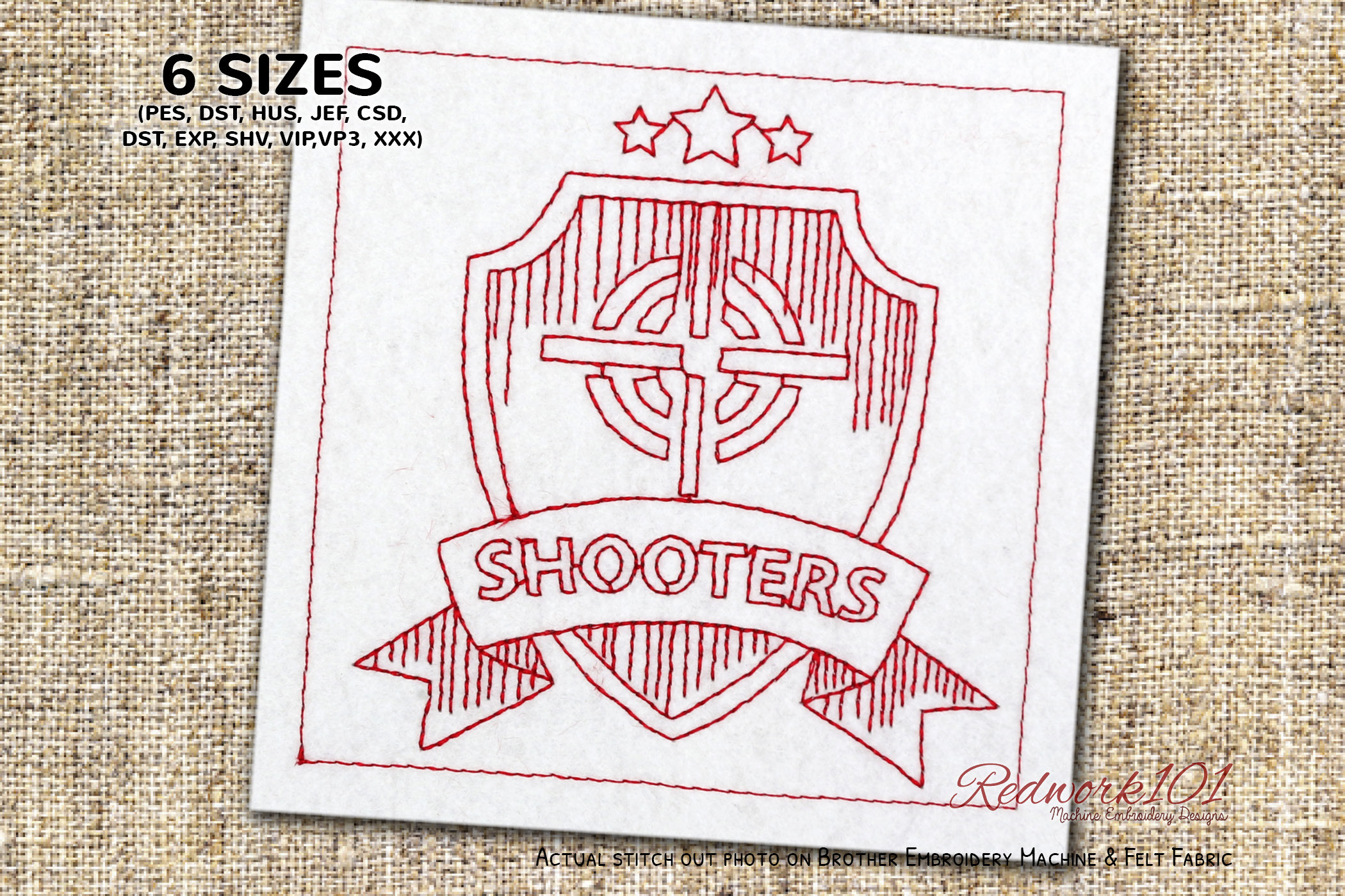Shooters Redwork Design